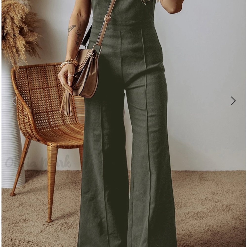 Olivia M Forest Green Jumpsuit